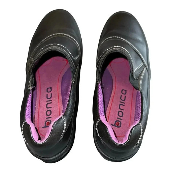 Bionica Grinnell 9M Black‎ Italian Leather Wedge Shoes 4506001 Slip Resistant - Picture 6 of 10